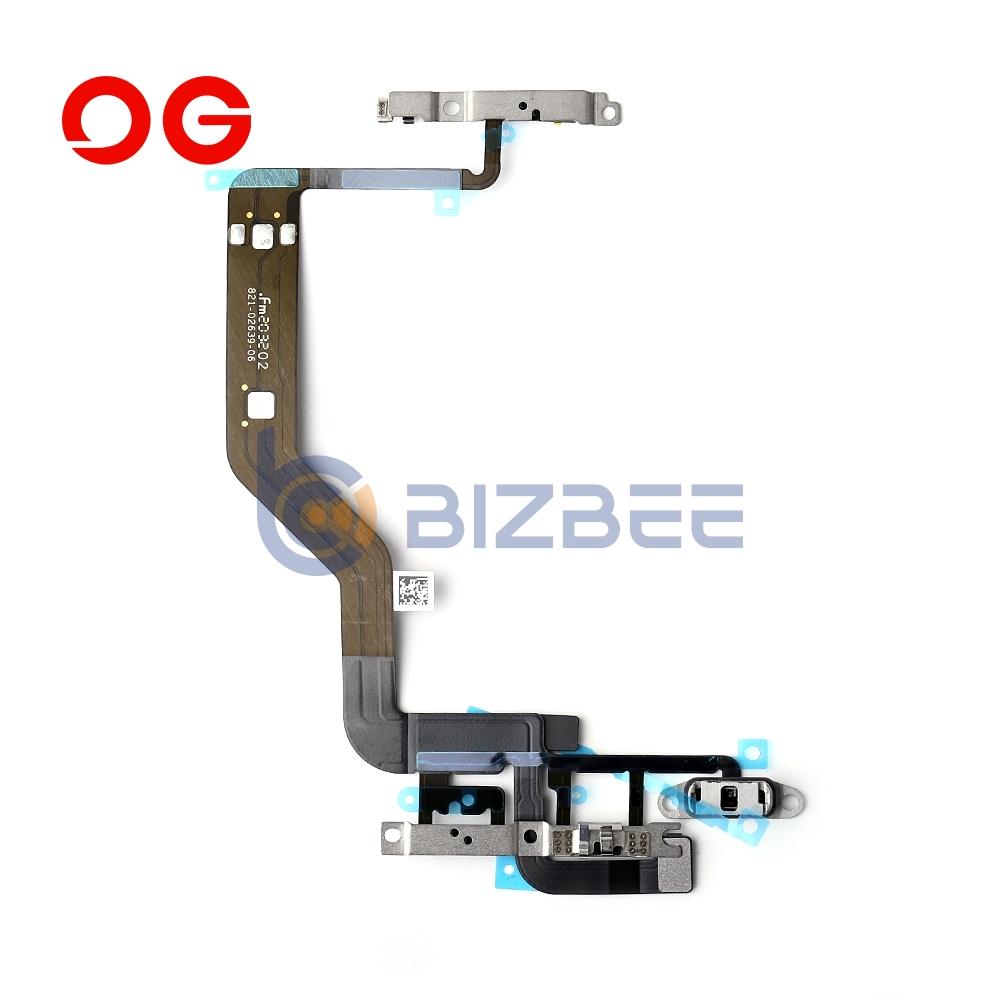 OG Power Button and Volume Button Flex Cable with Metal Bracket For Apple iPhone 12/12 Pro Brand New and Full Original Without Logo
