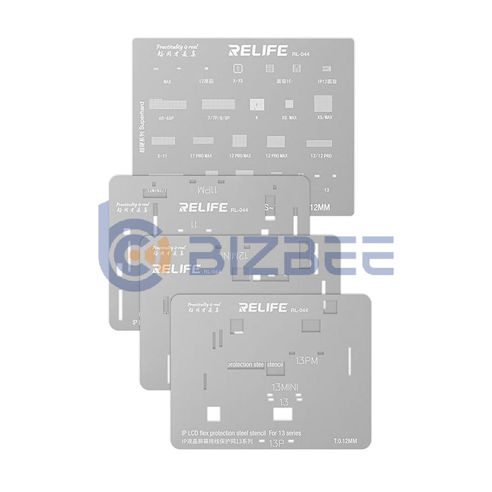 RELIFE RL 044 For iPhone LCD Screen IC Tin Planting Steel Stencil Set Support iPhone 6S-13 Pro Max