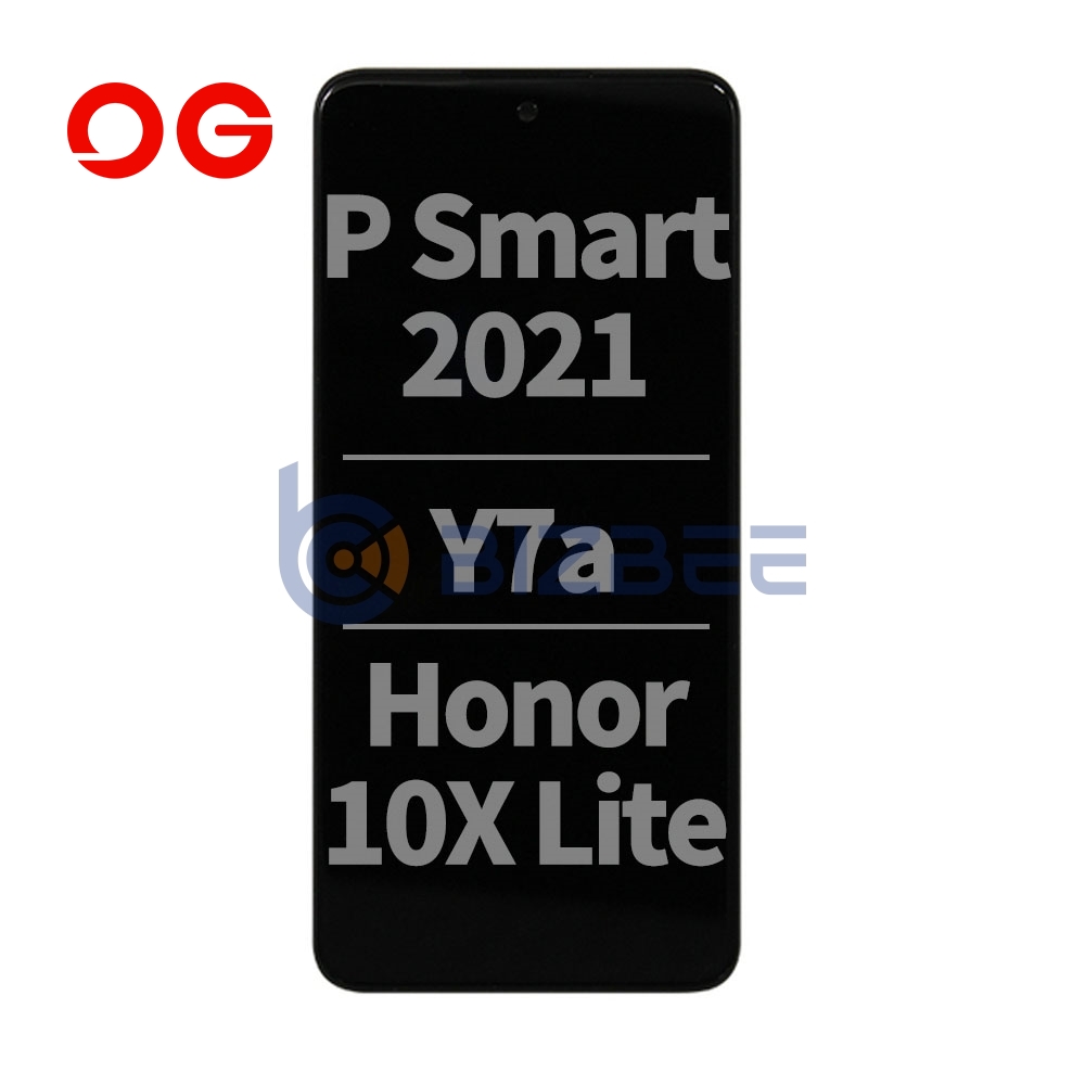 OG Display Assembly With Frame For Huawei P Smart 2021/Y7a/Honor 10X Lite (Brand New OEM) (Black)