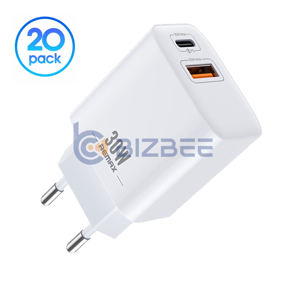 REMAX RP-U82 30W PD+QC Charge (EU Plug) (20 pcs/box) (White)
