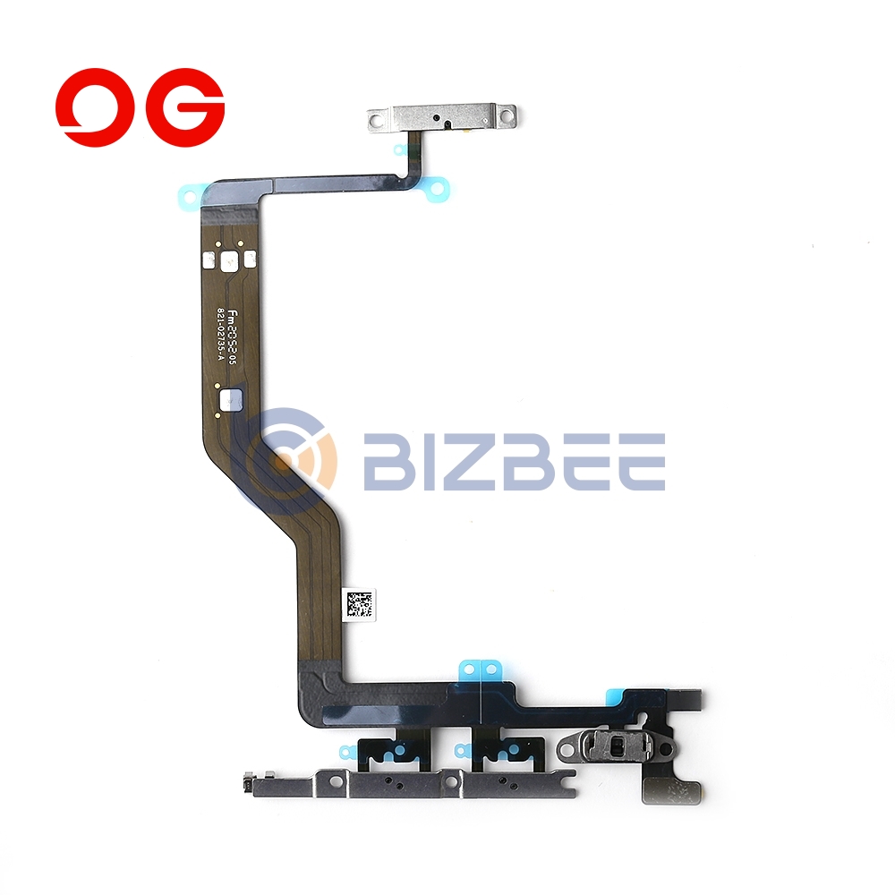 OG Power Button and Volume Button Flex Cable with Metal Bracket For Apple iPhone 12 Pro Max Brand New and Full Original Without Logo