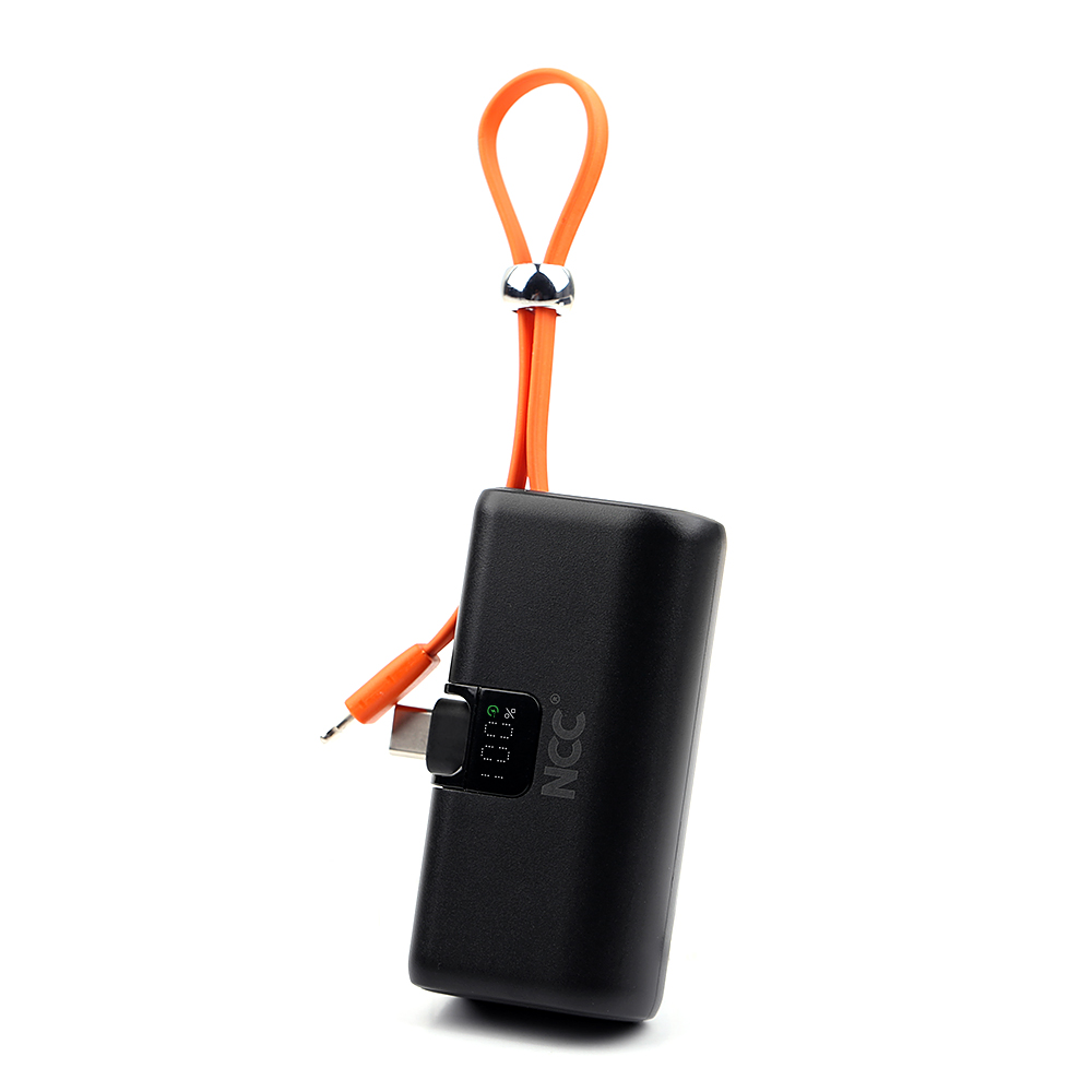 NCC BP01 5000mAh Mini Csule Power Bank with Foldable USB-C Connector Fast Charging 22.5W with Lightning Cable