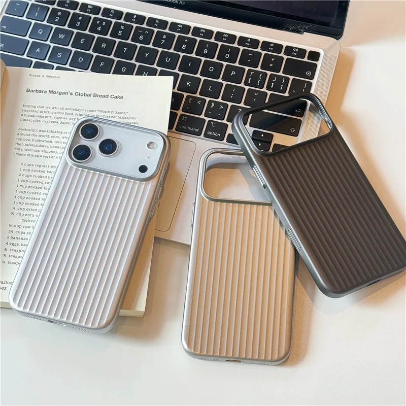 Electroplated 3D Stripes Pattern for Magsafe Magnetic Case For iPhone Series Matte Shockproof Hard PC Cover