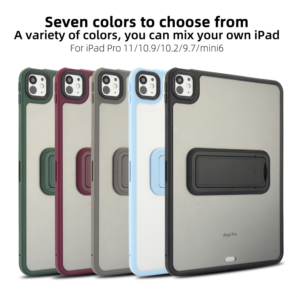 Skin-Feel Full-Body Shockproof Case with Foldable Invisible Stand for iPad Series