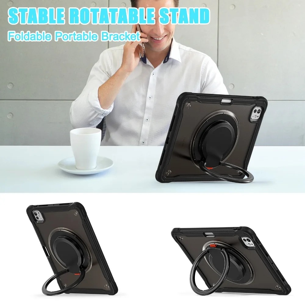 Rotatable PC Case with Wristband Stand for iPad Series