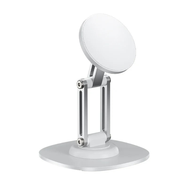 360 Degree Rotation Aluminum Alloy Foldable Magnetic Desktop Phone Stand Lazy Holder for Magsafe iPhone 12 13 14 15 16 Pro Max