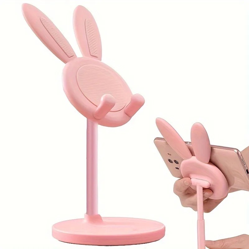 Rabbit Phone Stand Plastic Hands Free Universal Holder for Phones and Tablets Room Decor