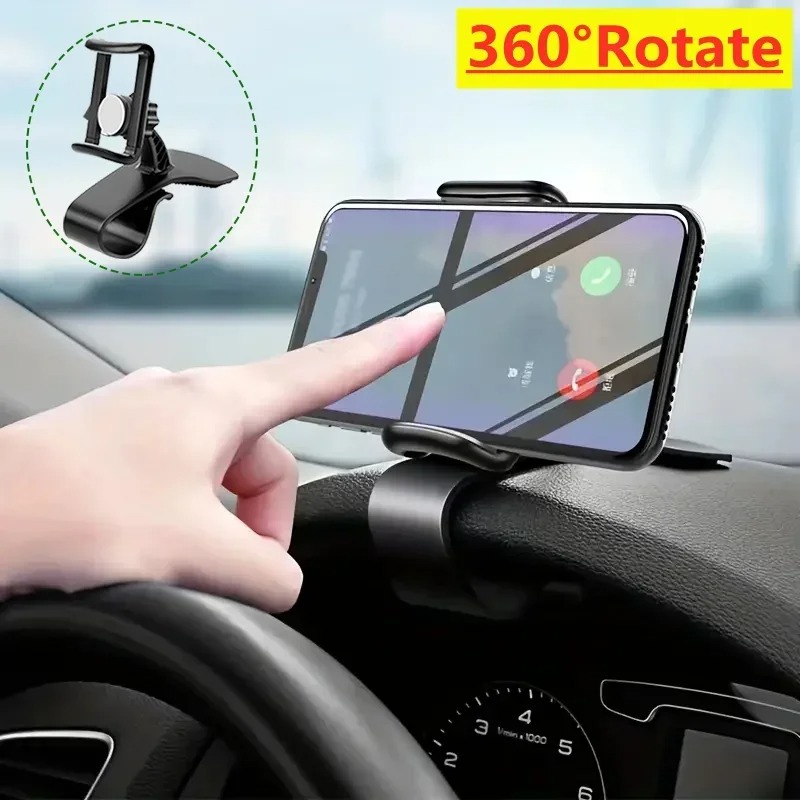 Universal Car Phone Holder Dashboard Clip Mount 360 Rotation GPS Bracket Mobile Phone Stand for iPhone Samsung Xiaomi