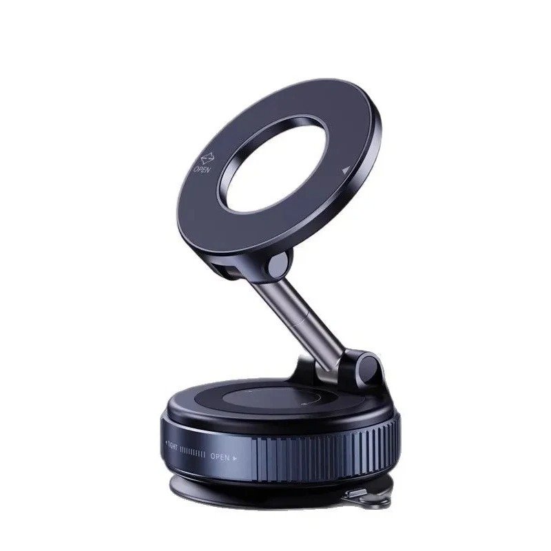 Foldable Vacuum Magnetic Car Phone Holder Strong Suction Mount for iPhone 16 15 14 13 12 Live Streaming Mobile Stand