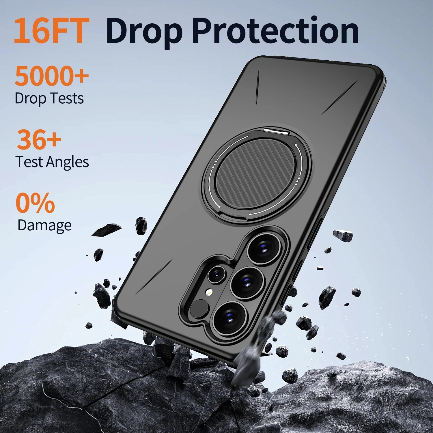 360 - Degree Rotating Stand Magnetic Shockproof Phone Case for Samsung Series