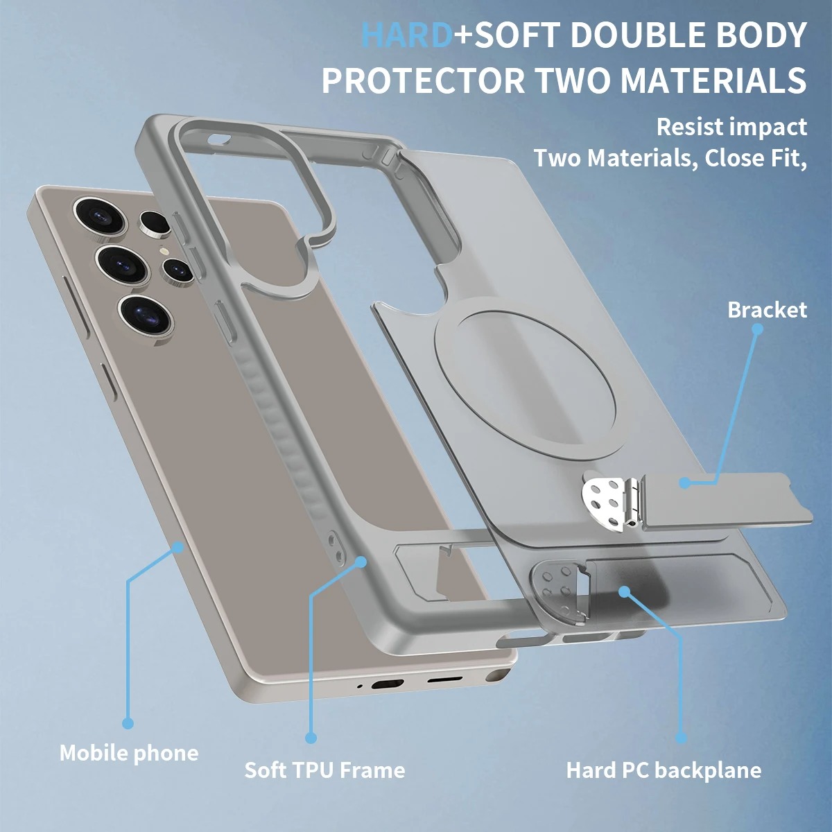 Magnetic Stand Shockproof Phone Case for Samsung Series