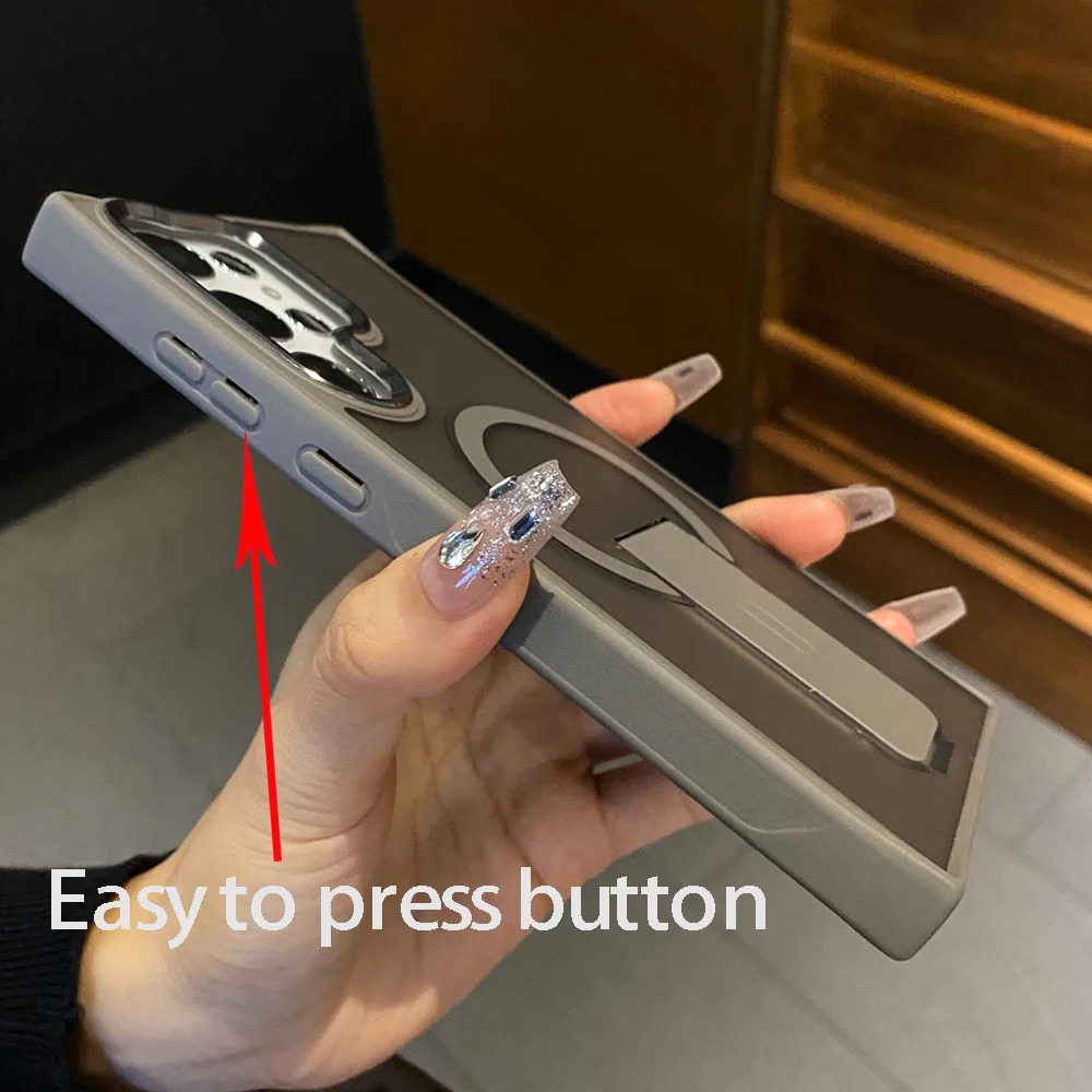 Frosted Stand Magnetic Non - Slip Phone Case for Samsung Series