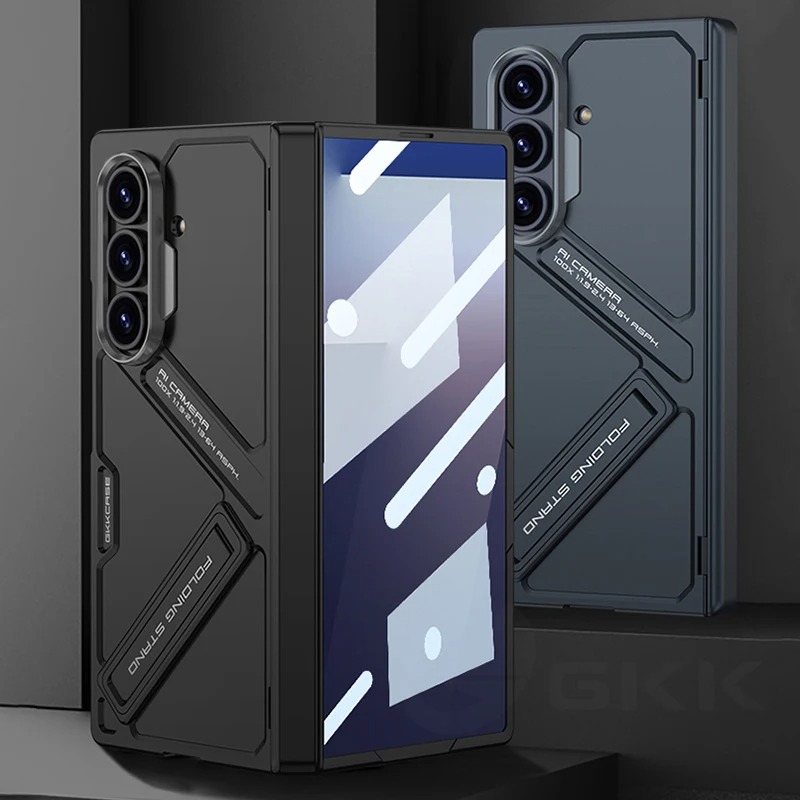 Frosted Magnetic Hinge View Premium Shockproof Phone Case with Stand for Samsung Series